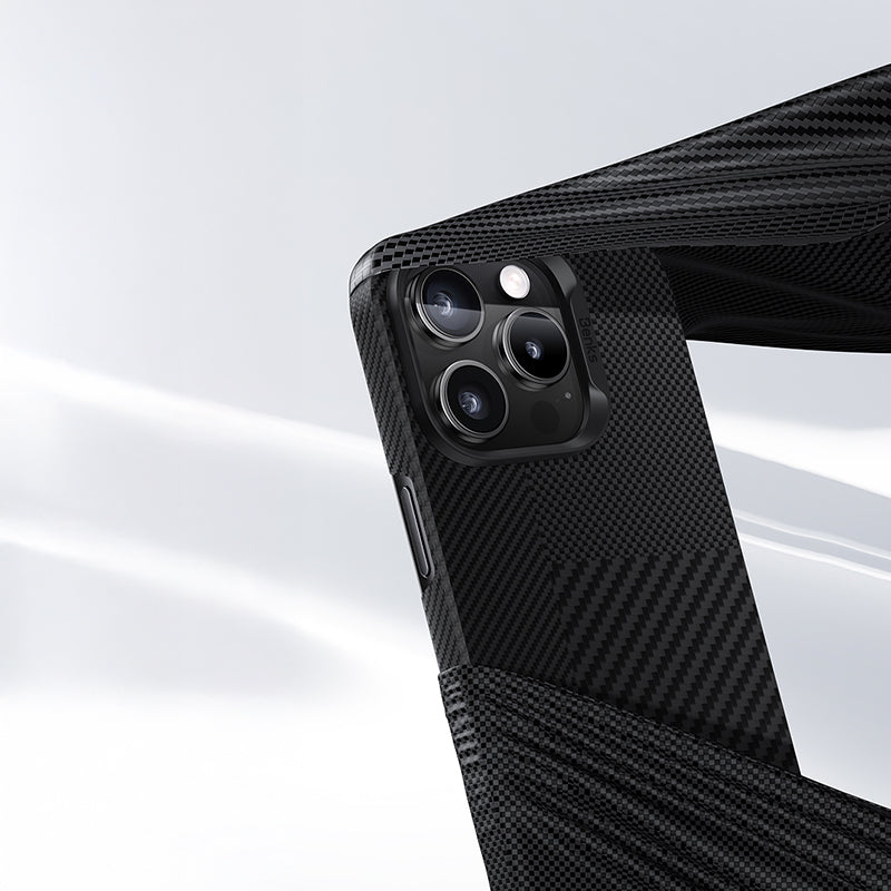 Apple iPhone 16 Pro Max Case Magsafe Charging Carbon Fiber Benks New Series Montage ArmorAir Kevlar Cover Black