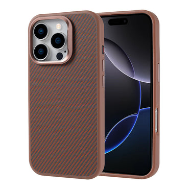 Apple iPhone 16 Pro Max Kılıf M-safe Şarj Özellikli Karbon Fiber Görünümlü Zore Troy Kapak Gümüş