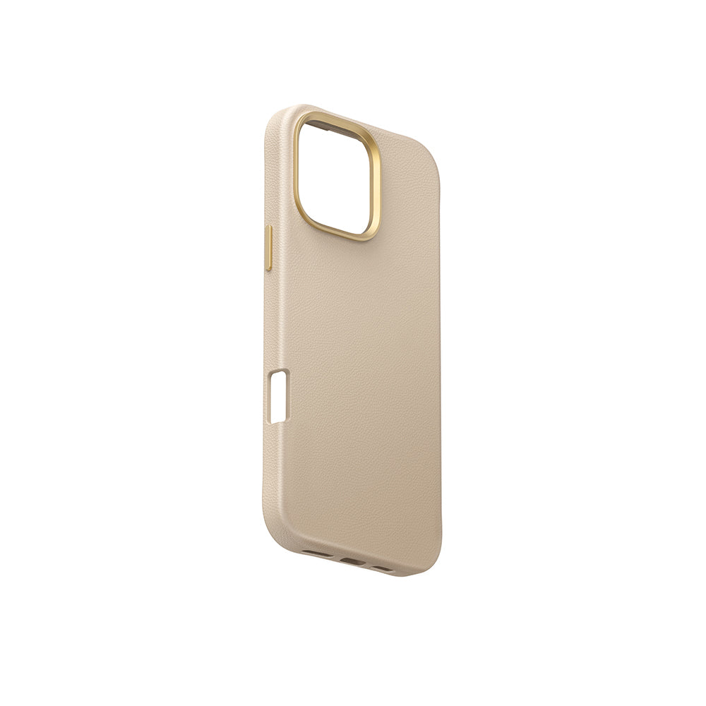 Apple iPhone 16 Pro Max Kılıf M-safe Şarj Özellikli Soft Arka Yüzey Askı İpli Coehl Muse Kapak Krem