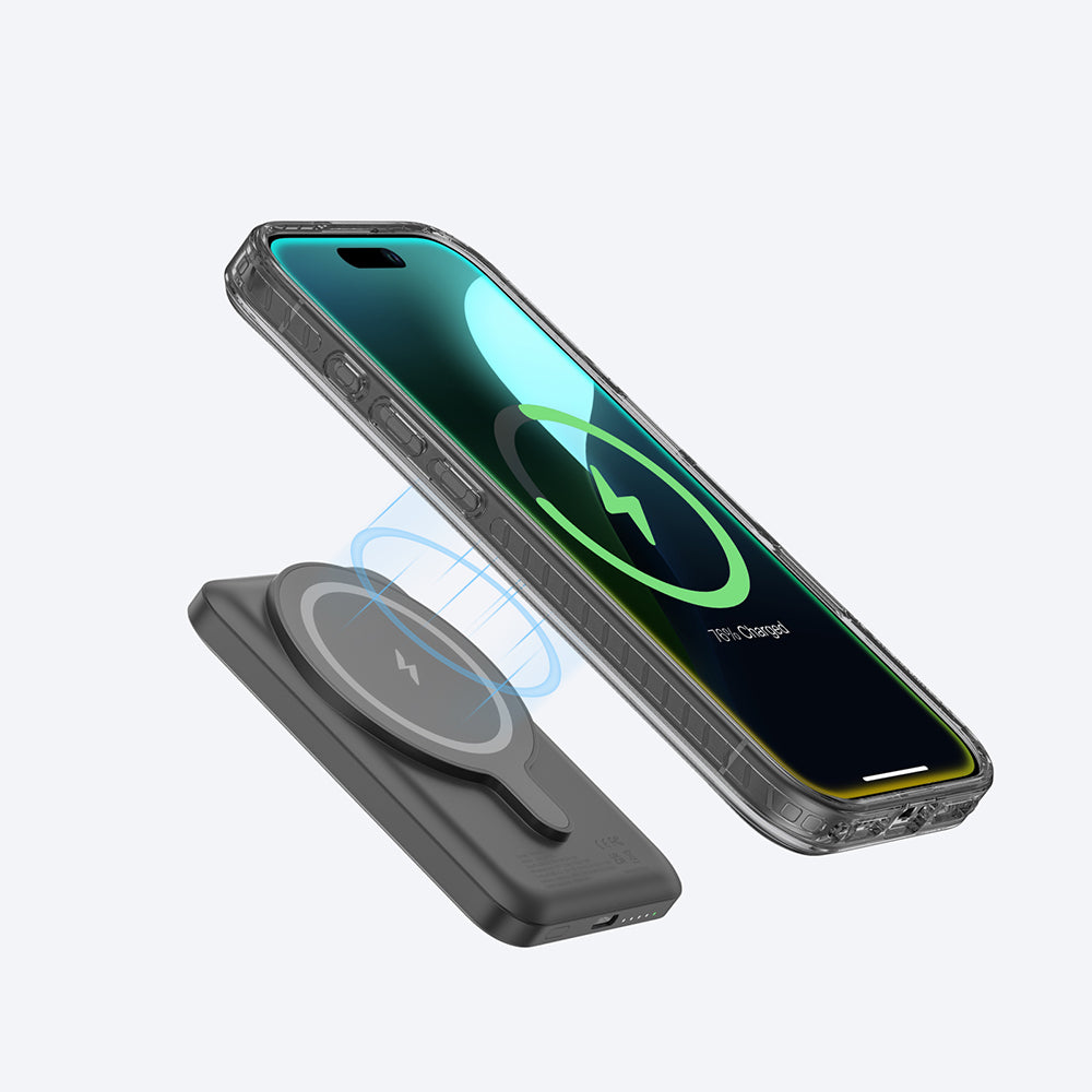 Apple iPhone 16 Pro Max Kılıf M-safe Şarj Özellikli Standlı Amazingthing Titan Pro Plus Kapak Gri