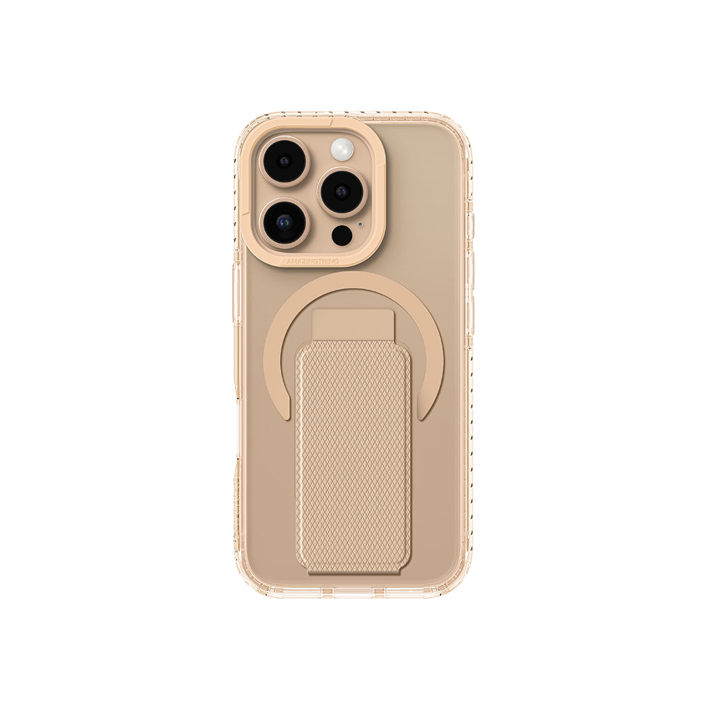 Apple iPhone 16 Pro Max Kılıf M-safe Şarj Özellikli Standlı Amazingthing Titan Pro Plus Kapak Gri