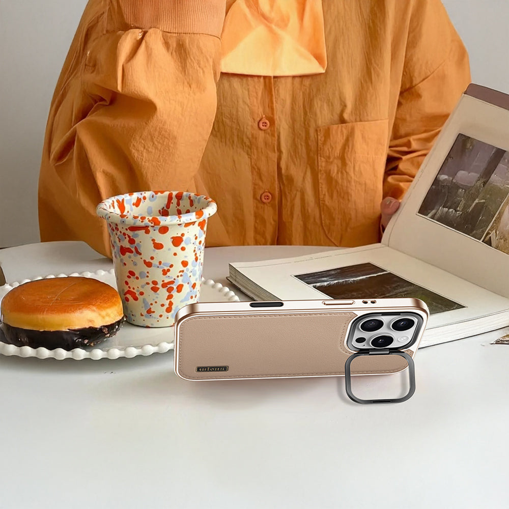 Apple iPhone 16 Pro Max Kılıf M-safe Şarj Özellikli Standlı Leto Kapak Gri