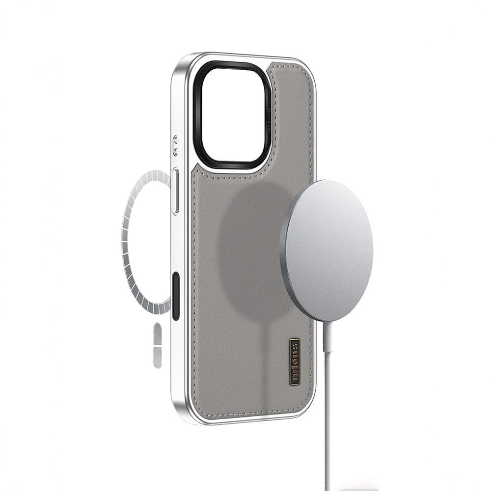 Apple iPhone 16 Pro Max Case M-safe Charging Stand Leto Cover Gray
