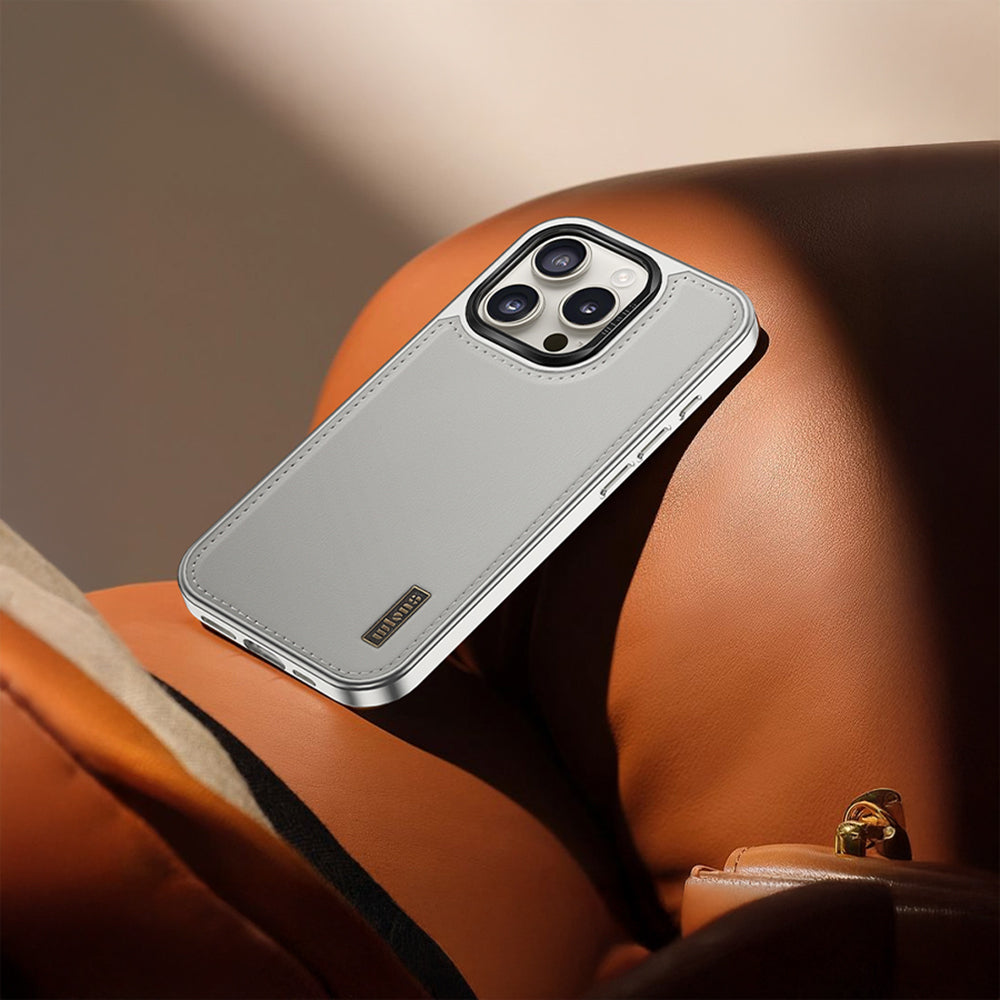 Apple iPhone 16 Pro Max Kılıf M-safe Şarj Özellikli Standlı Leto Kapak Gri