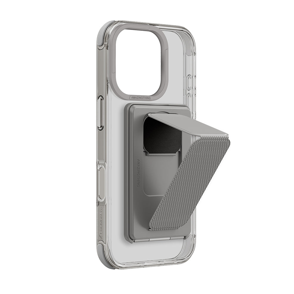 Apple iPhone 16 Pro Max Case M-safe Charging Stand Set Amazingthing Omni Adventure Series Cover Gray