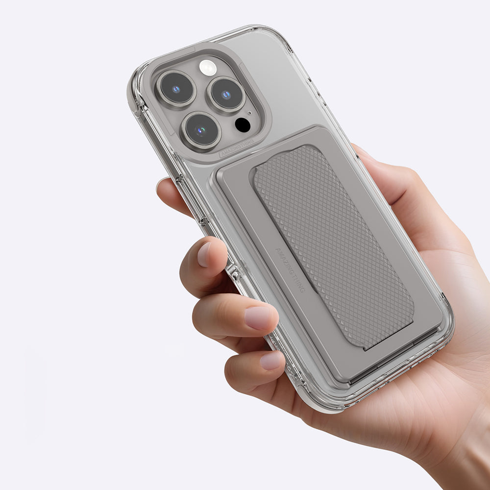 Apple iPhone 16 Pro Max Case M-safe Charging Stand Set Amazingthing Omni Adventure Series Cover Gray