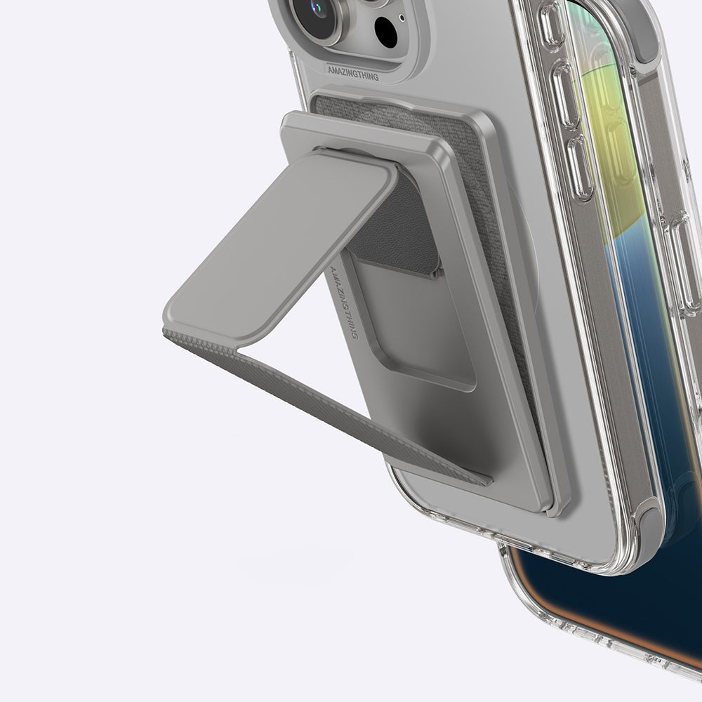 Apple iPhone 16 Pro Max Case M-safe Charging Stand Set Amazingthing Omni Adventure Series Cover Gray