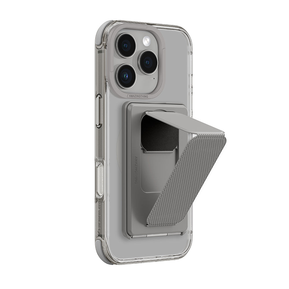 Apple iPhone 16 Pro Max Case M-safe Charging Stand Set Amazingthing Omni Adventure Series Cover Gray