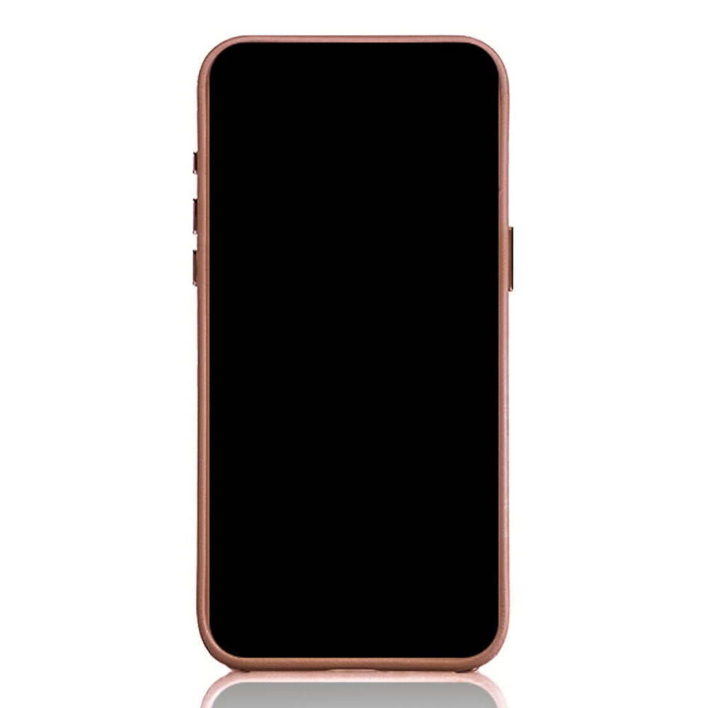 Apple iPhone 16 Pro Max Case with M-safe Charging Stand and Faux Leather Design Pynana Dancing Circle Series Cover Brown