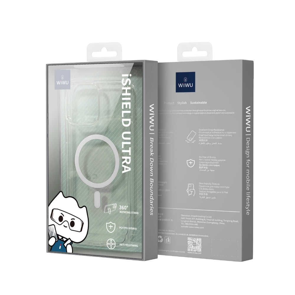 Apple iPhone 16 Pro Max Case M-safe Charging Feature Wiwu YXK-207 Invisible Pro Hard PC Cover Transparent