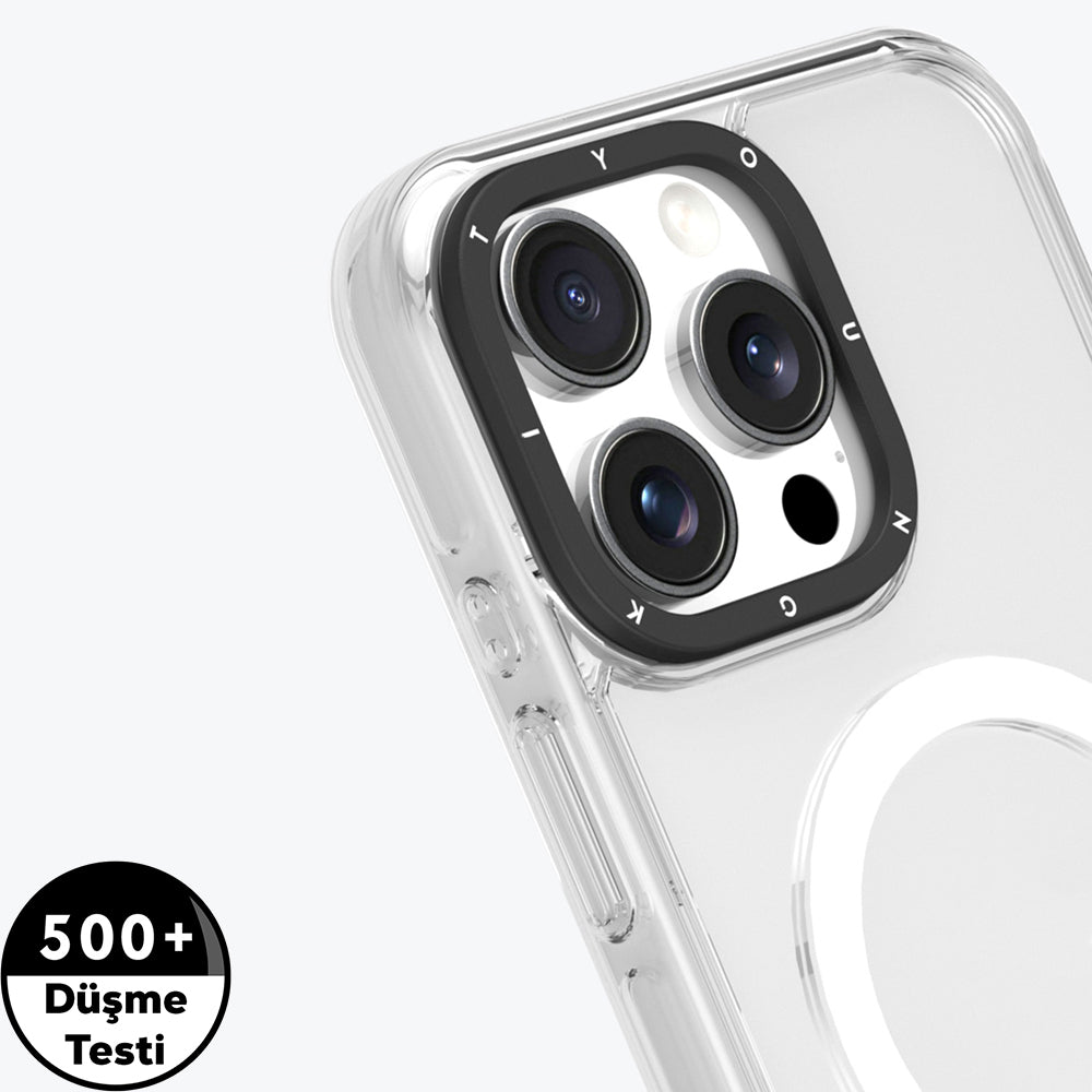 Apple iPhone 16 Pro Max Kılıf M-safe Şarj Özellikli YoungKit Crystal Color Serisi Kapak Gri