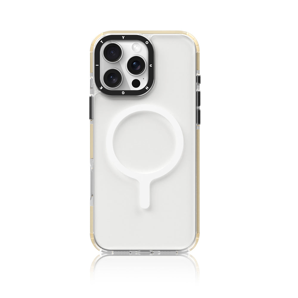 Apple iPhone 16 Pro Max Kılıf M-safe Şarj Özellikli YoungKit Crystal Color Serisi Kapak Sarı