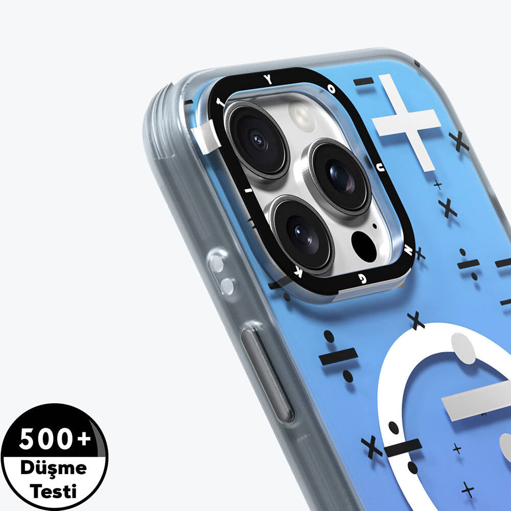 Apple iPhone 16 Pro Max Kılıf M-safe Şarj Özellikli Youngkit Mathematical Serisi Kapak Gri