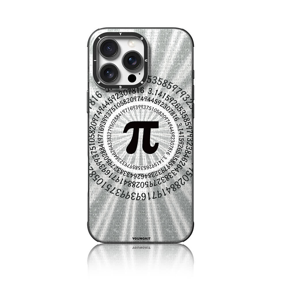 Apple iPhone 16 Pro Max Kılıf M-safe Şarj Özellikli Youngkit Mathematical Serisi Kapak Gri