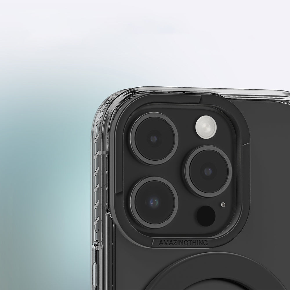 Apple iPhone 16 Pro Max Case with M-safe Charging Feature and Ring Stand Amazingthing Titan Pro Series Cover Gray
