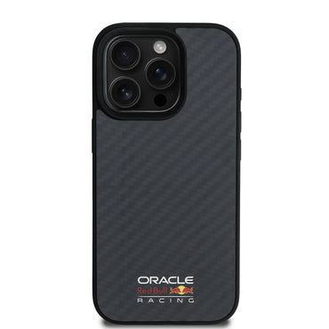 Apple iPhone 16 Pro Max Kılıf Redbull Orjinal Lisanslı M-safe Şarj Özellikli Karbon Fiber Tasarımlı Parlayan Logolu Kapak Siyah