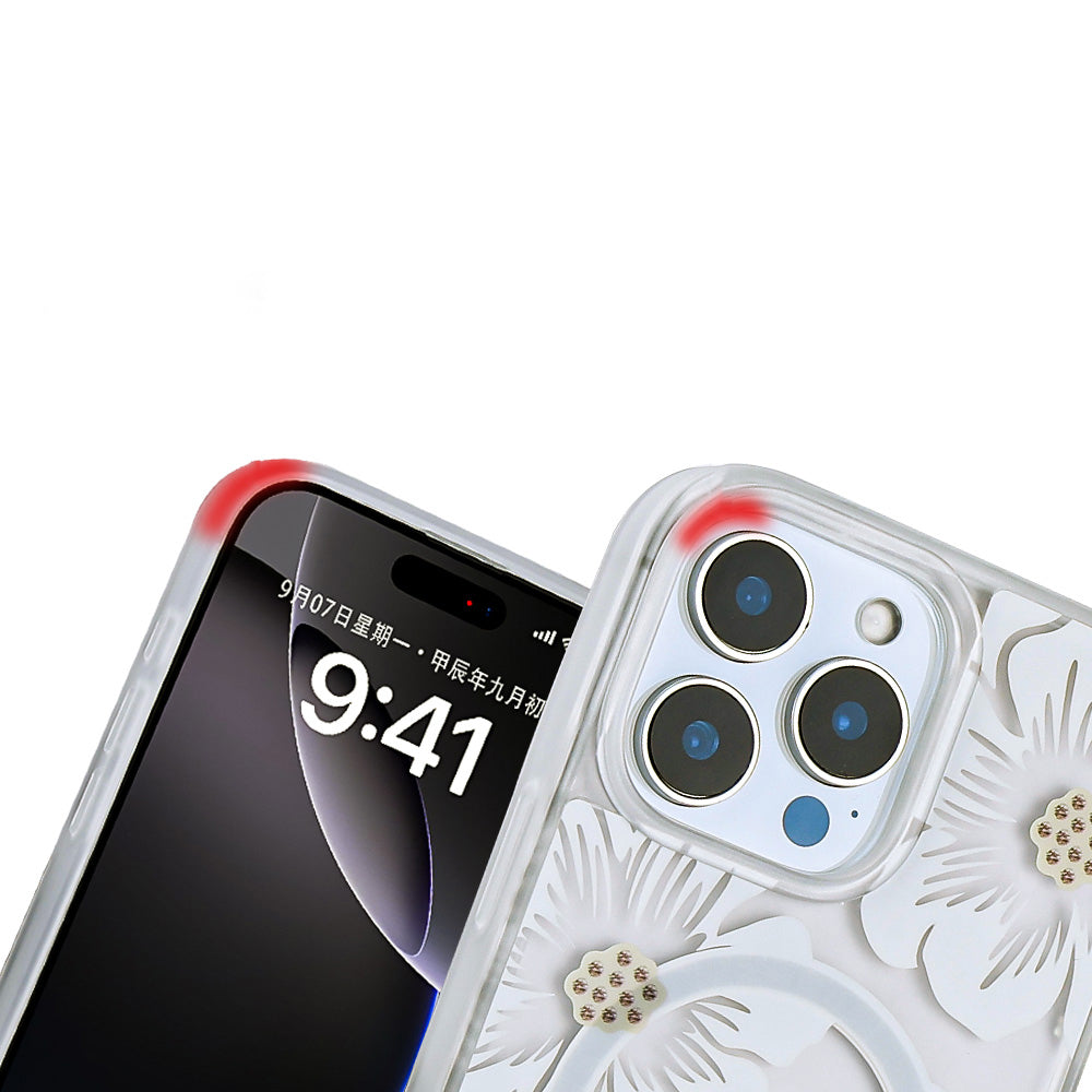 Apple iPhone 16 Pro Max Kılıf Sıvılı Simli Baskılı Şeffaf Arka Yüzey Zore Mossa Silikon Kapak Siyah