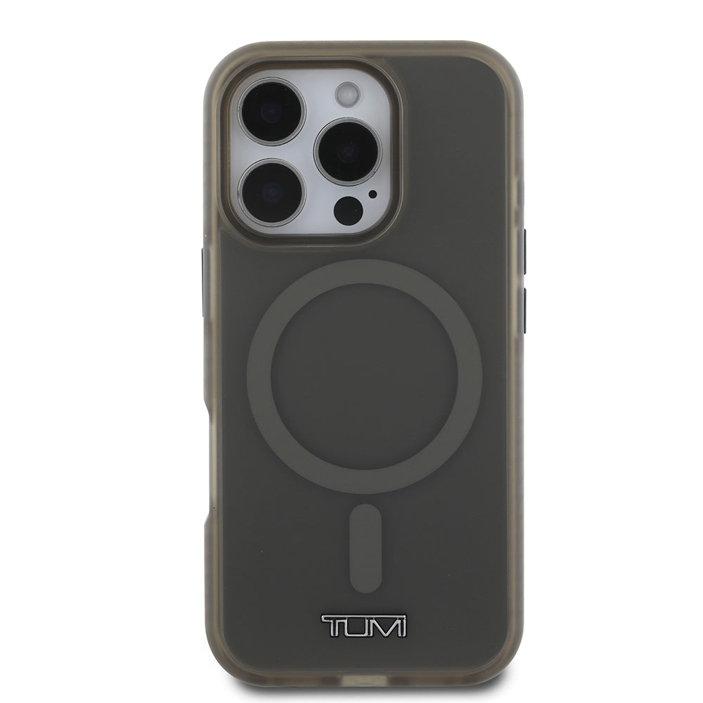 Apple iPhone 16 Pro Max Case TUMI Original Licensed M-safe Charging Feature Airbag Frosted Transparent Cover Black