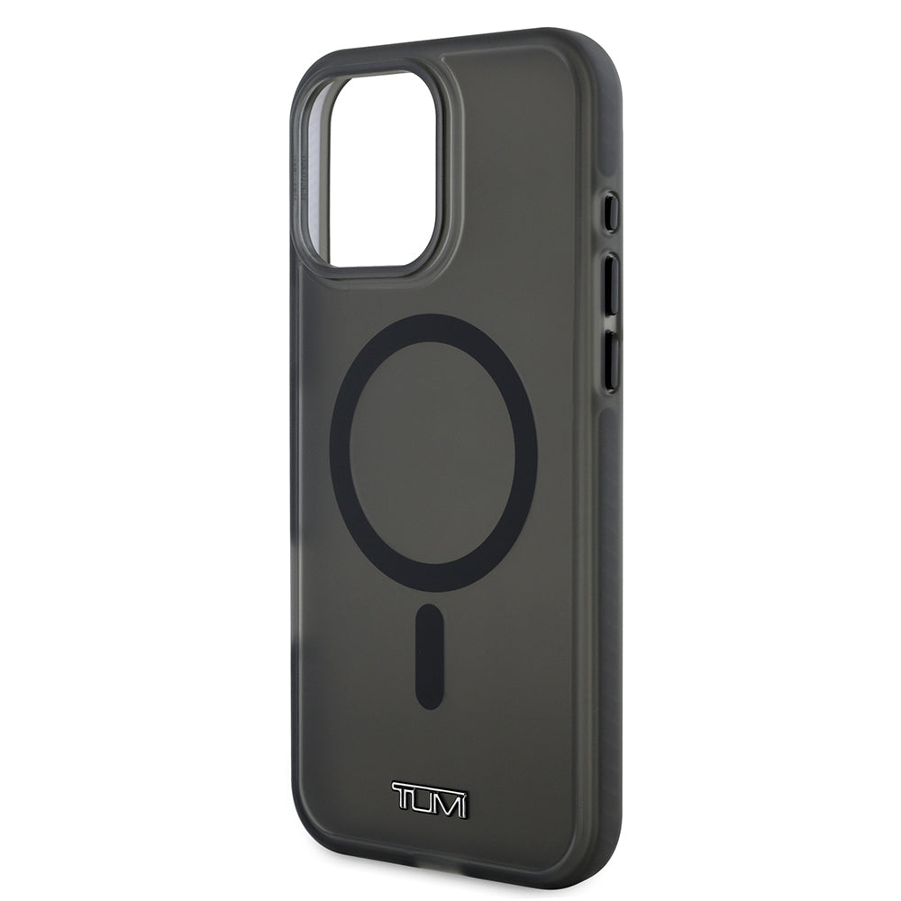 Apple iPhone 16 Pro Max Case TUMI Original Licensed M-safe Charging Feature Airbag Frosted Transparent Cover Black