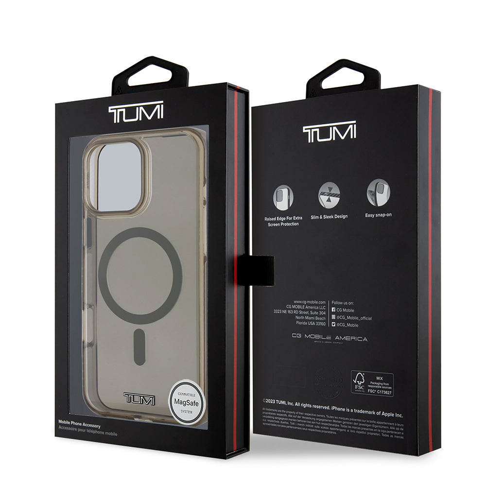 Apple iPhone 16 Pro Max Case TUMI Original Licensed M-safe Charging Feature Airbag Transparent Cover Black