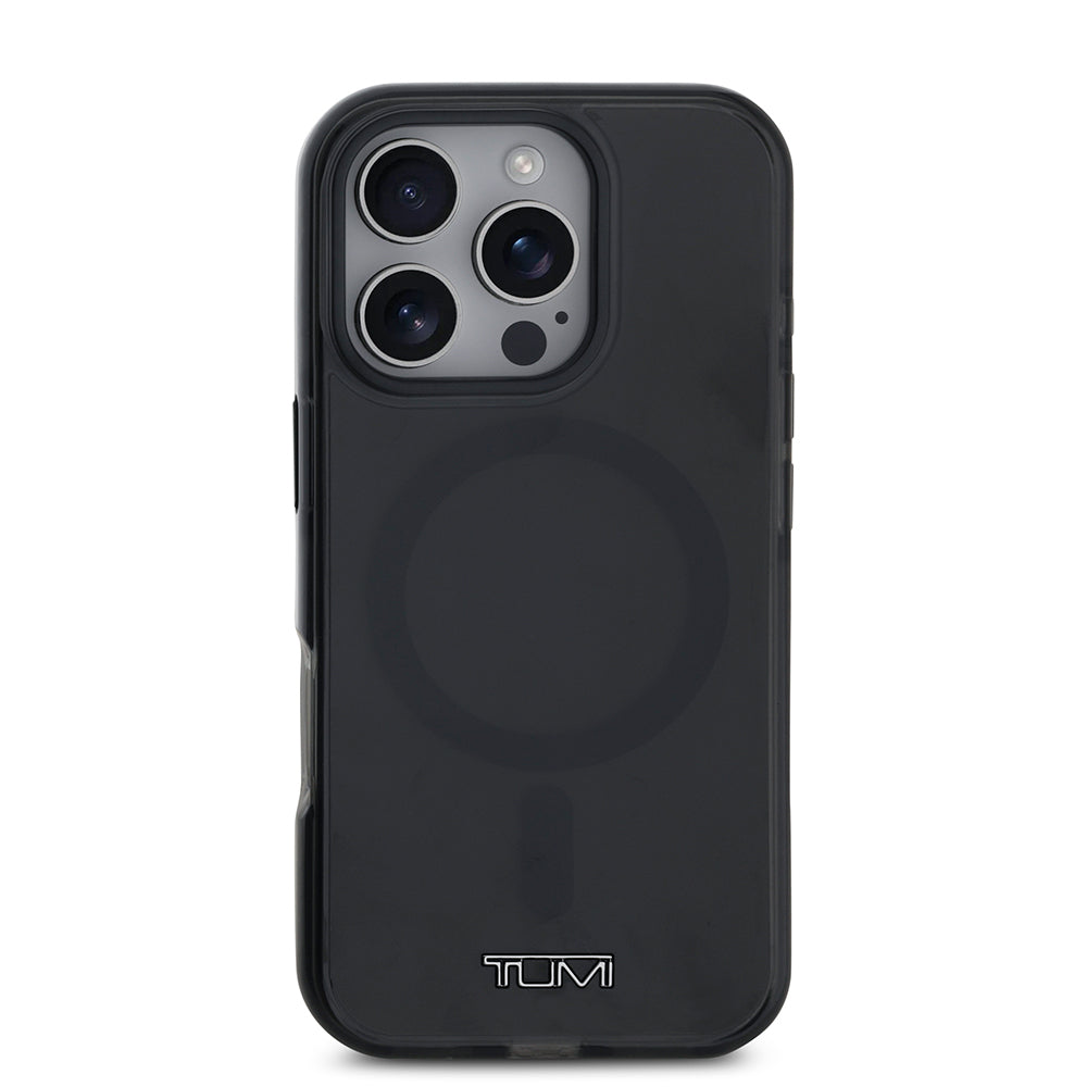 Apple iPhone 16 Pro Max Case TUMI Original Licensed M-safe Charging Feature Airbag Transparent Cover Black