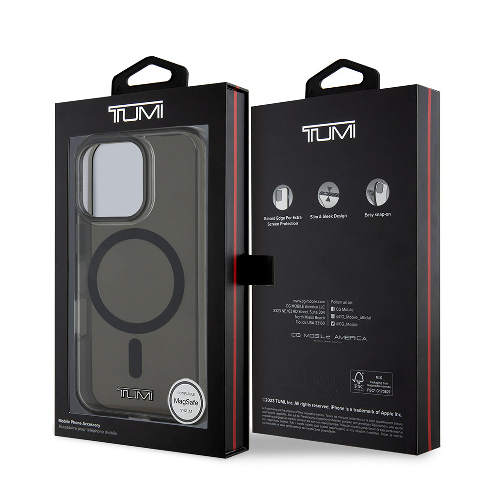 Apple iPhone 16 Pro Max Case TUMI Original Licensed M-safe Charging Feature Airbag Transparent Cover Black