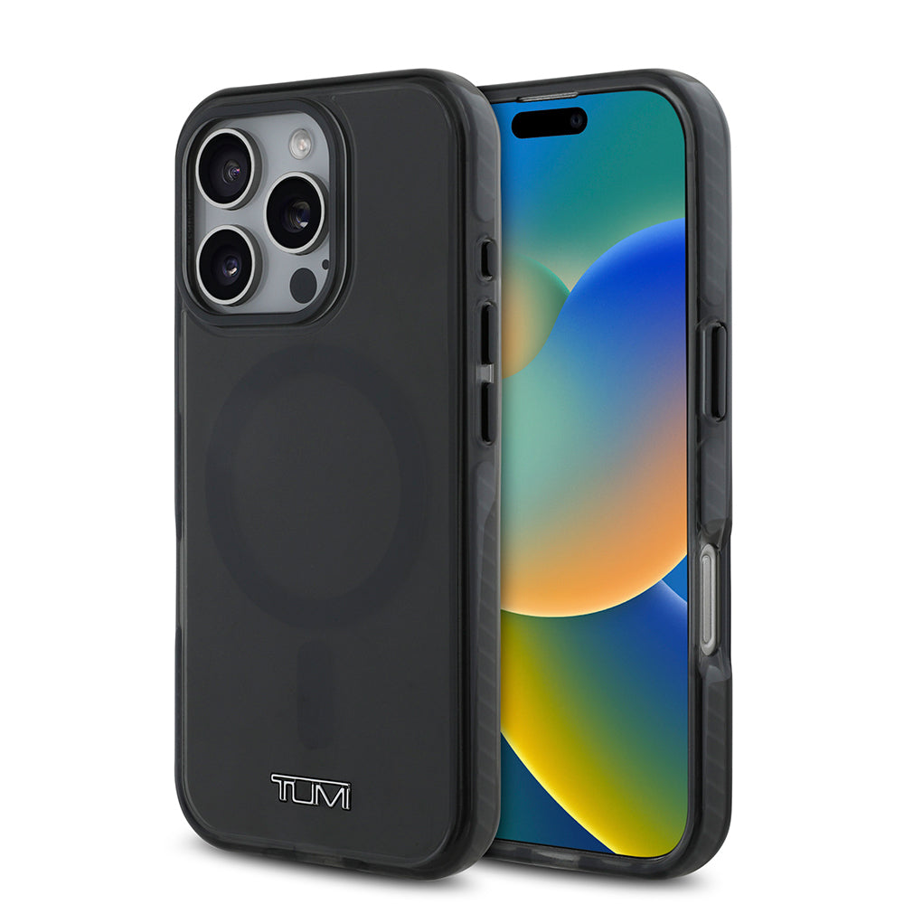 Apple iPhone 16 Pro Max Case TUMI Original Licensed M-safe Charging Feature Airbag Transparent Cover Black