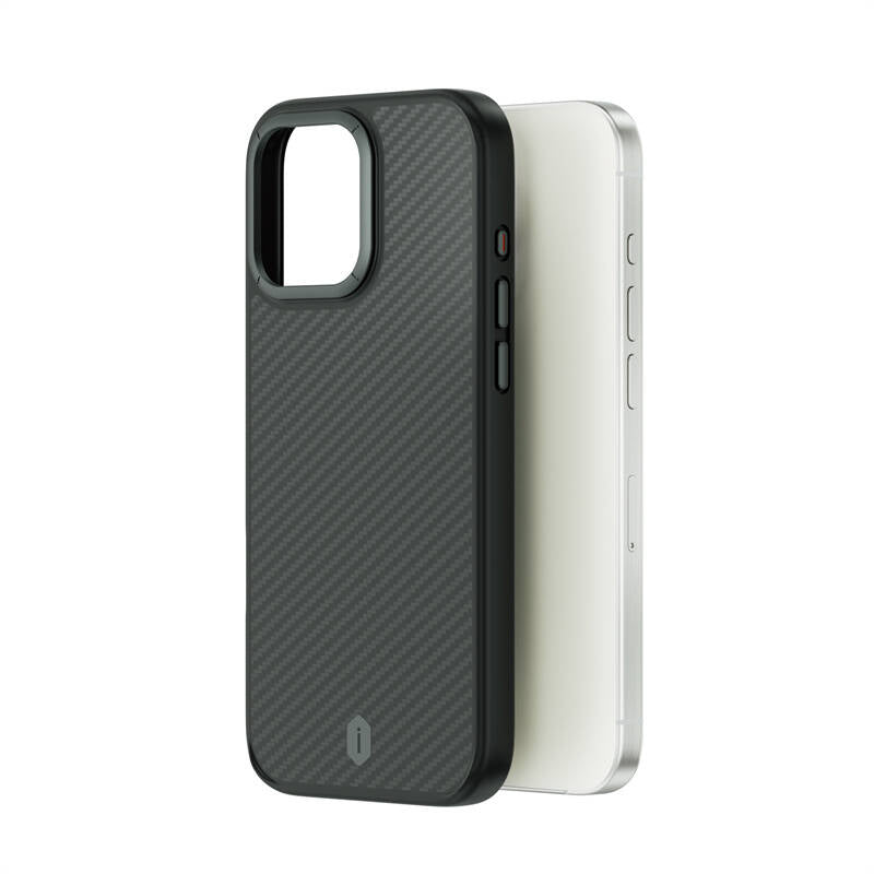 Apple iPhone 16 Pro Max Case Wiwu DCC-205 M-safe Charging Feature Aramid Fiber Design Kevlar Cover Black