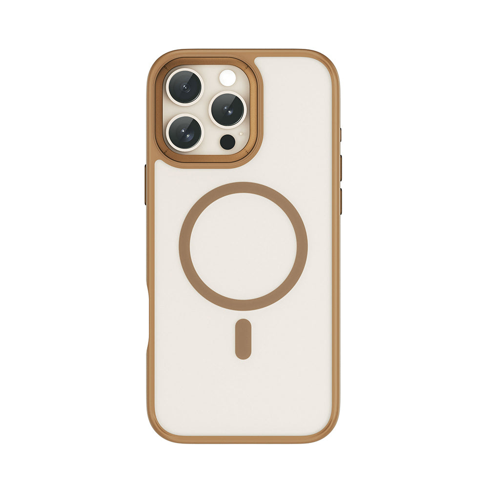 Apple iPhone 16 Pro Max Case Wiwu FGG-012 ArmorPro Series M-safe Charging Feature Fingerprint-Proof Case Gold