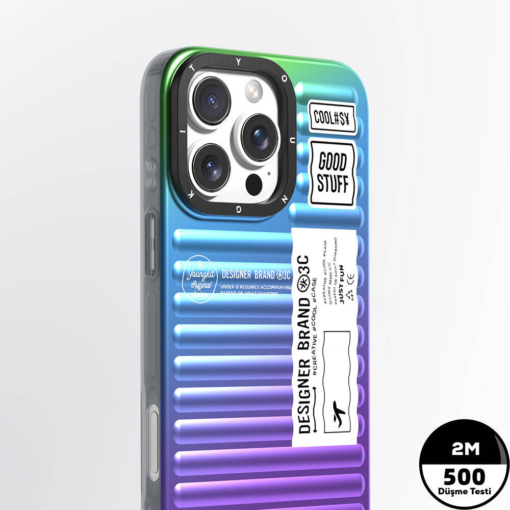 Apple iPhone 16 Pro Max Kılıf YoungKit The Secret Color Serisi Kapak Mavi