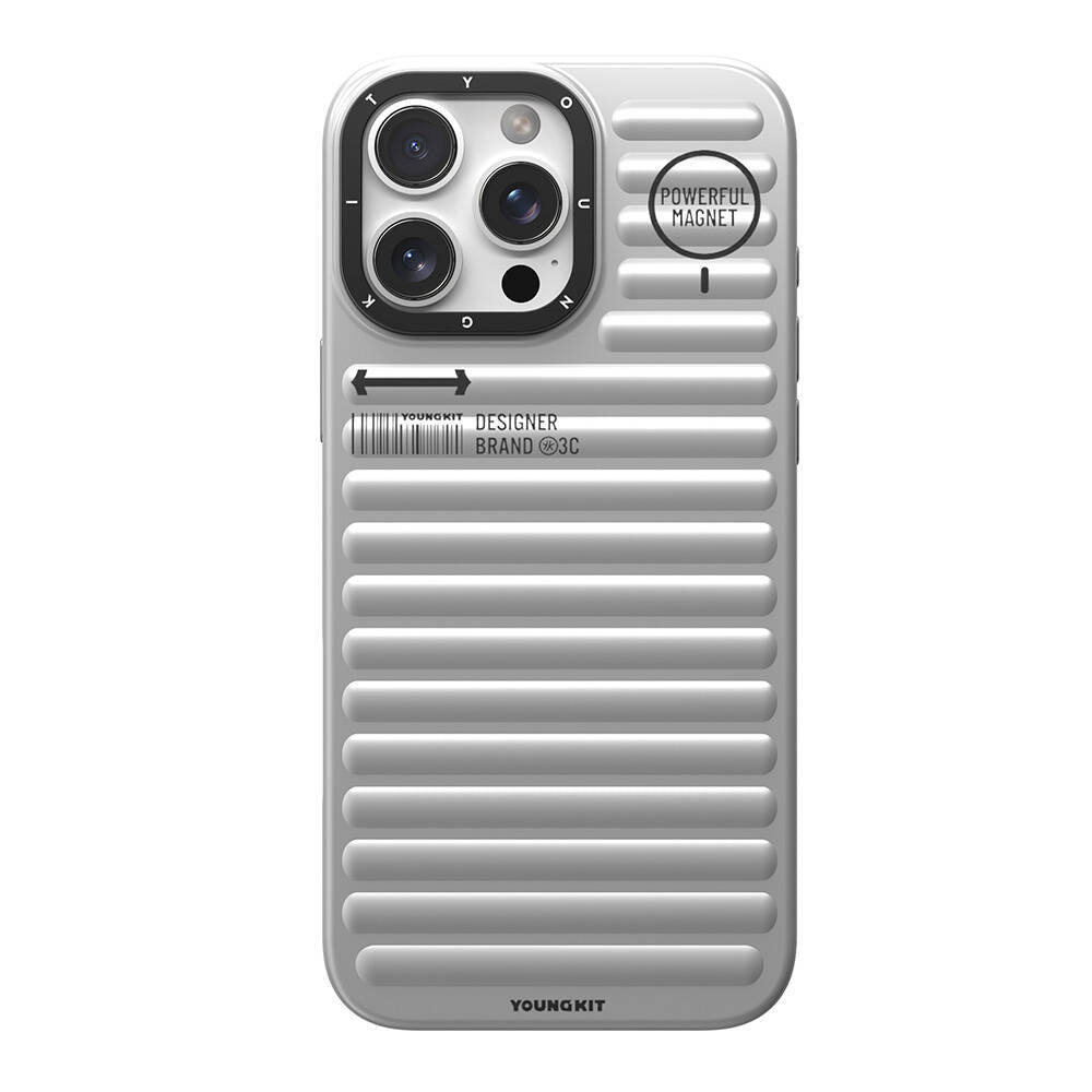 Apple iPhone 16 Pro Max M-safe Charging Case Matte Color Design Youngkit Original Series Cover Silver