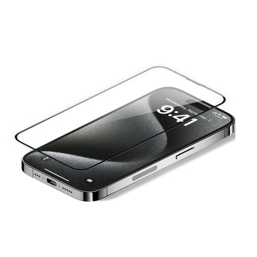 Apple iPhone 16 Pro Max Wiwu GT-017 Safir Kaplama Çizilmeye Dayanıklı Temperli Cam Ekran Koruyucu Siyah