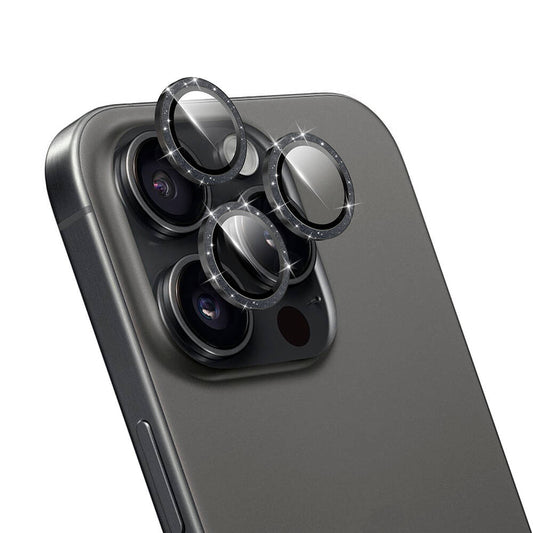 Apple iPhone 16 Pro Max Wiwu LG-006 Diamond Lens Guard Easy Application Camera Lens Protector Black