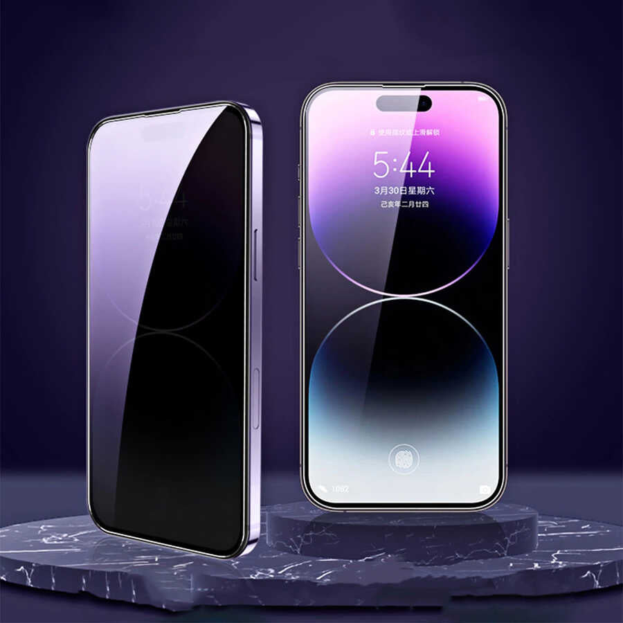 Apple iPhone 16 Pro Max Zore Kor Privacy Glass Screen Protector Black