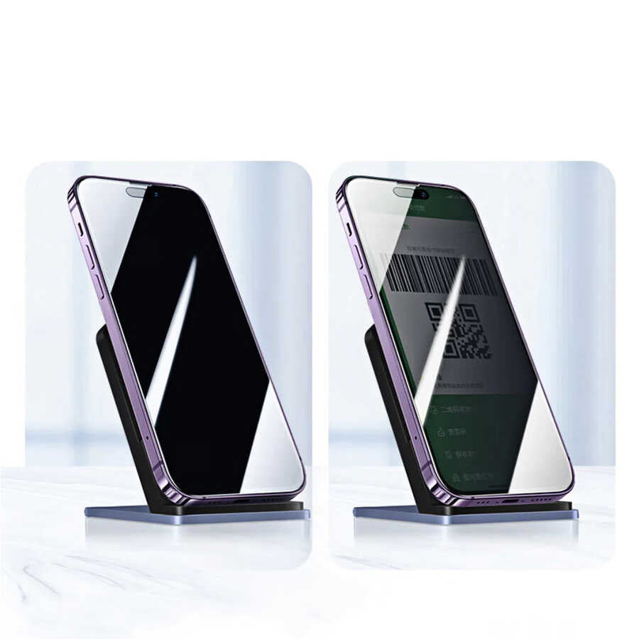 Apple iPhone 16 Pro Max Zore Kor Privacy Glass Screen Protector Black