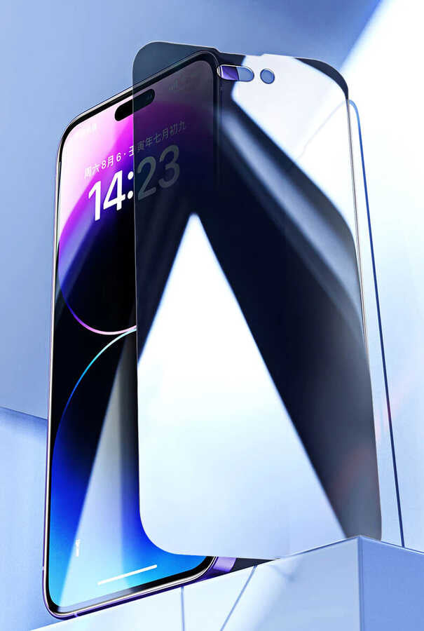 Apple iPhone 16 Pro Max Zore Kor Privacy Glass Screen Protector Black