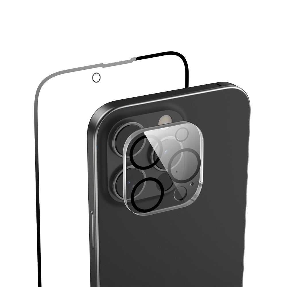 Apple iPhone 16 Pro Raptic 2in1 Temperli Ekran Koruyucu + Lens Koruyucu Set Şeffaf