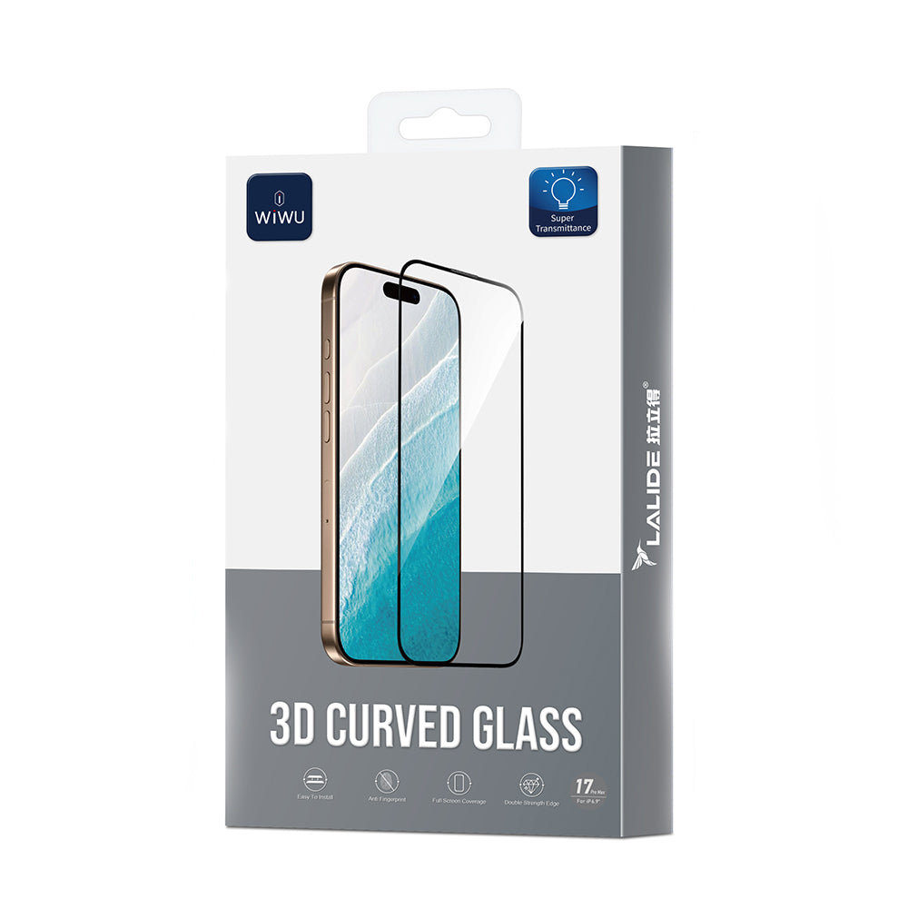 Apple iPhone 16 Pro Wiwu LLD301 3D Curved Parmak İzi Bırakmayan Temperli Cam Ekran Koruyucu