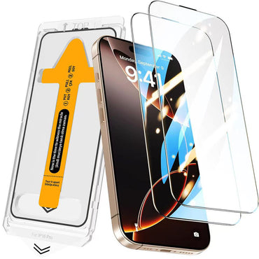 Apple iPhone 16 Pro Zore 3D Mobi HD Tempered Glass Screen Protector + Easy Application Tool Transparent