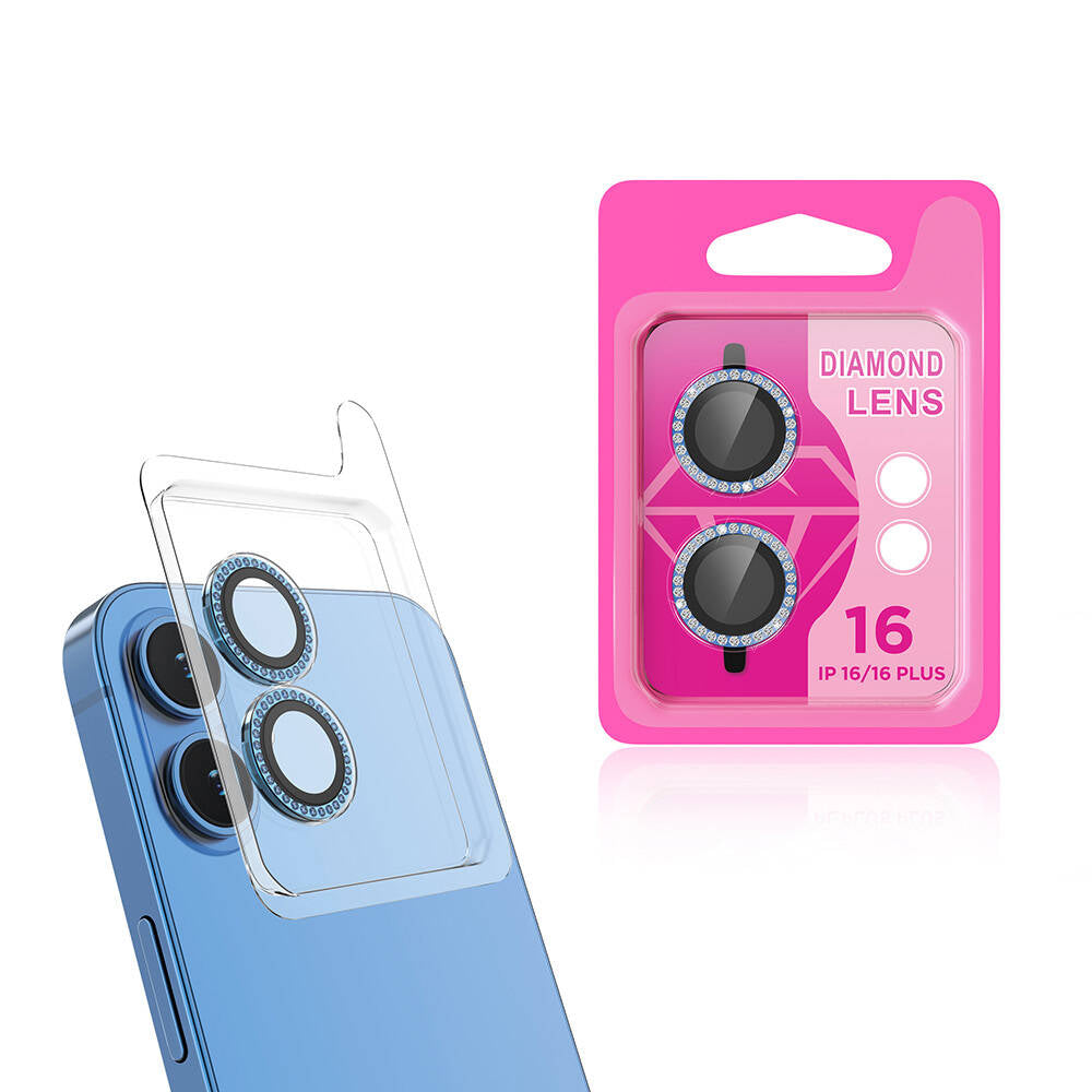 Apple iPhone 16 Zore CL-06 Camera Lens Protector Blue Light