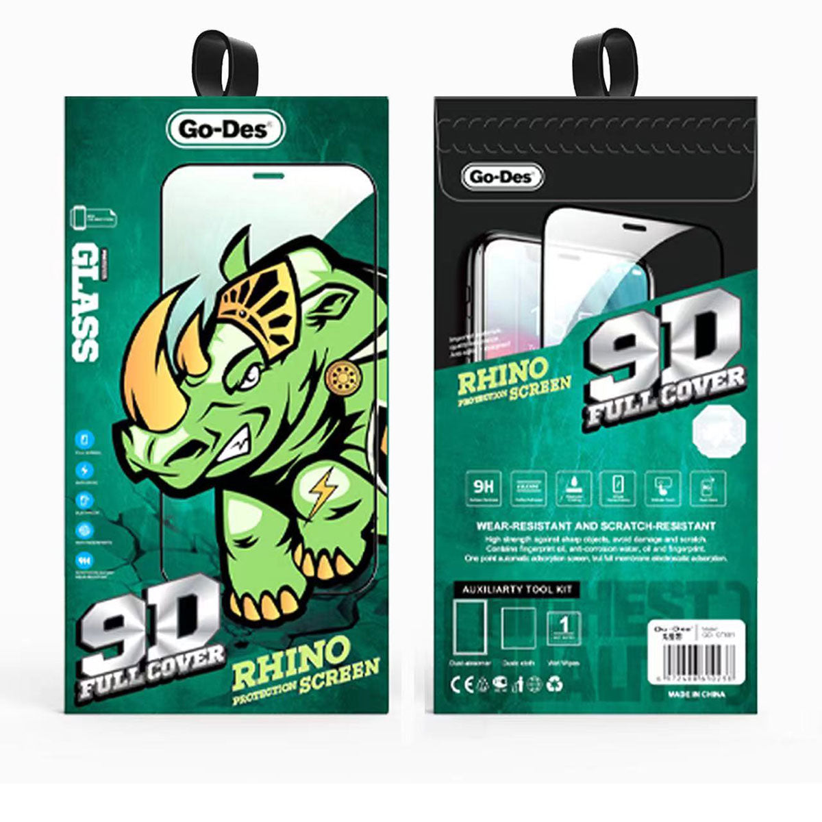 Apple iPhone 16E Go Des 9D Full Cover Tempered Glass Screen Protector Black
