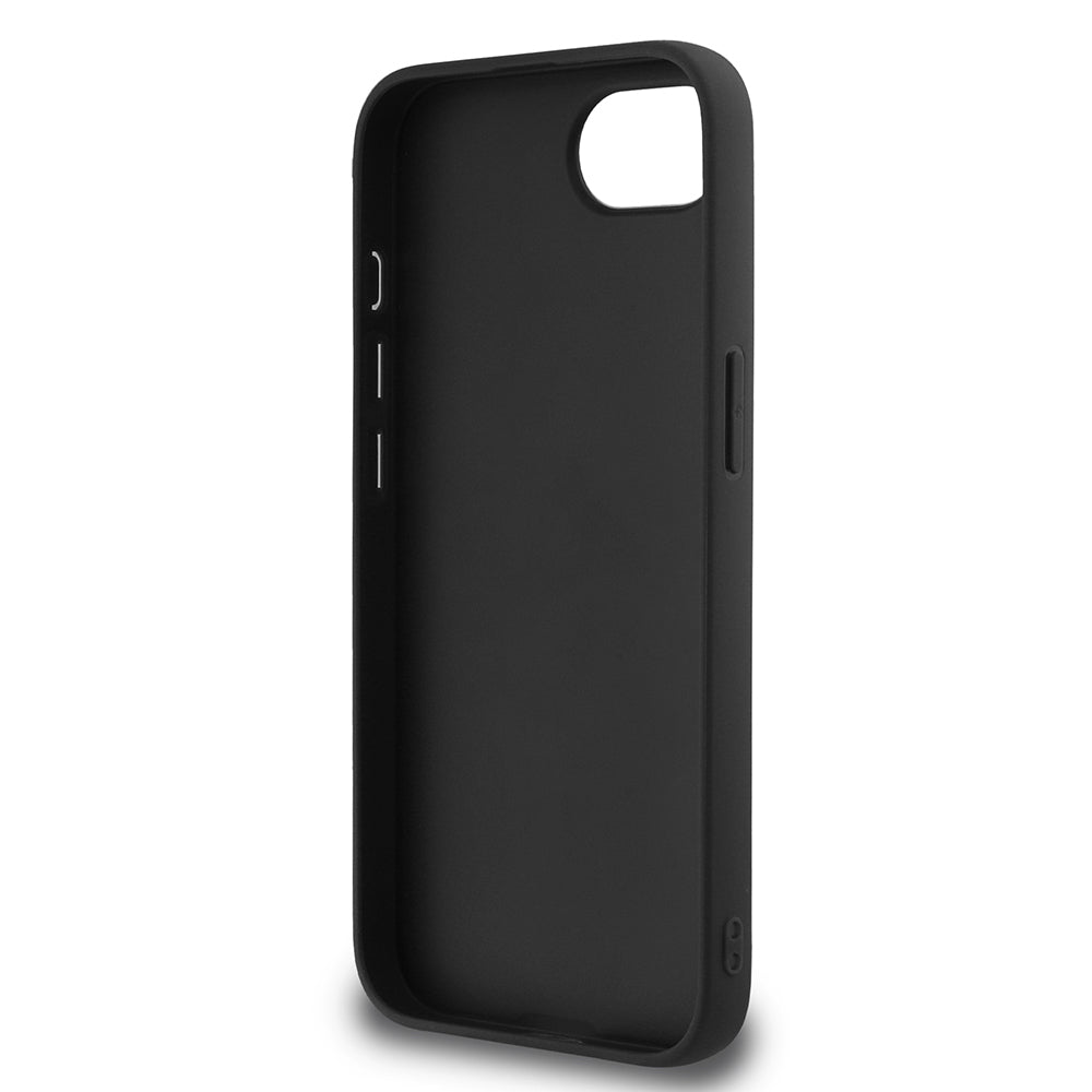 Apple iPhone 16E Case Guess Original Licensed 4G Large Metal Logo Glitter Cover Black