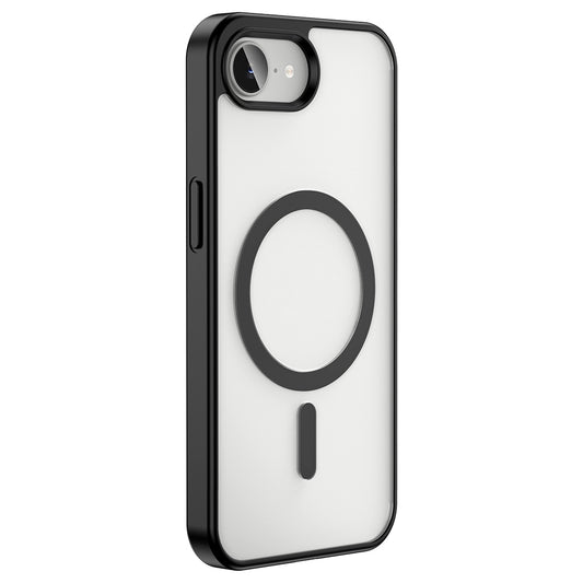 Apple iPhone 16E Case M-safe Wireless Charging Feature Silicone Zore Aegean Cover Black