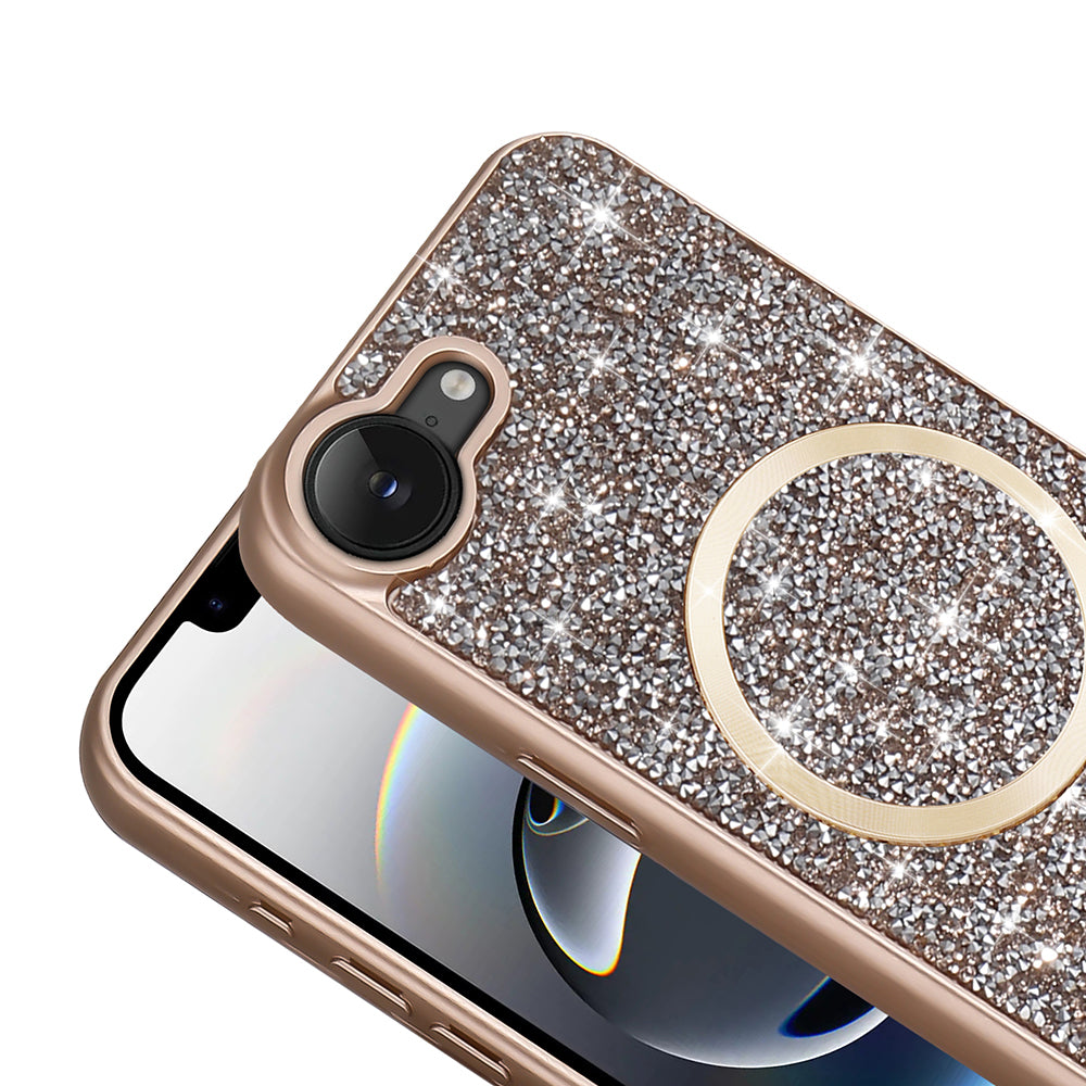 Apple iPhone 16E Case Diamond Design M-Safe Charging Feature Zore Mosaic Silicone Cover Black