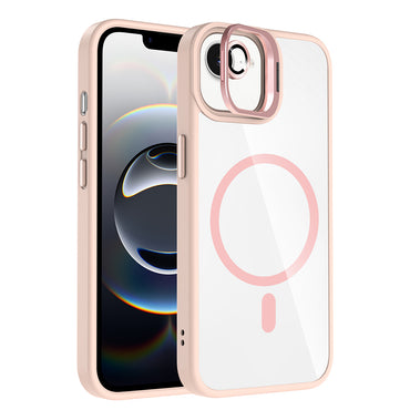 Apple iPhone 16E Case with Stand and Camera Lens Gift, M-Safe Charging Feature, Zore Etro Cover Desert Titanium