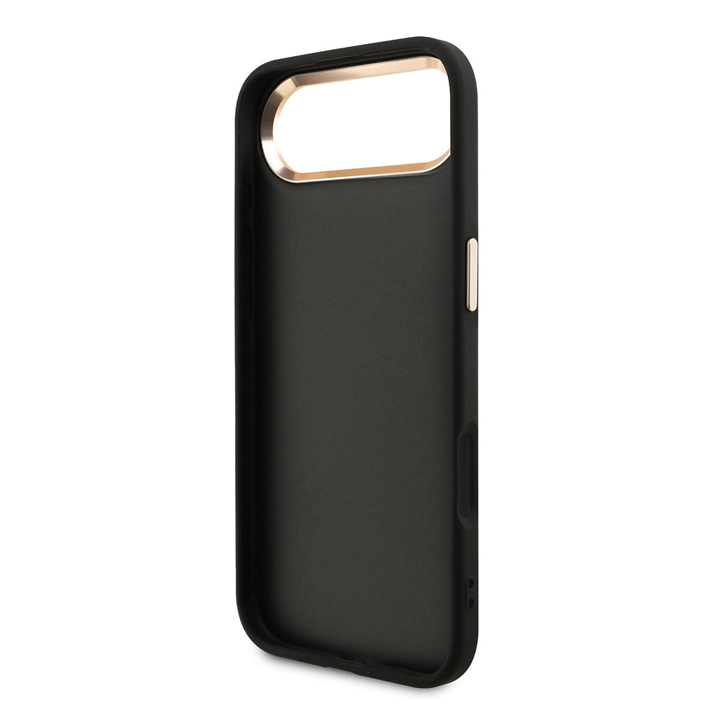 Apple iPhone 17 Air Case Guess Original Licensed 4G Large Metal Camera Frame and Logo Glitter Cover Gold