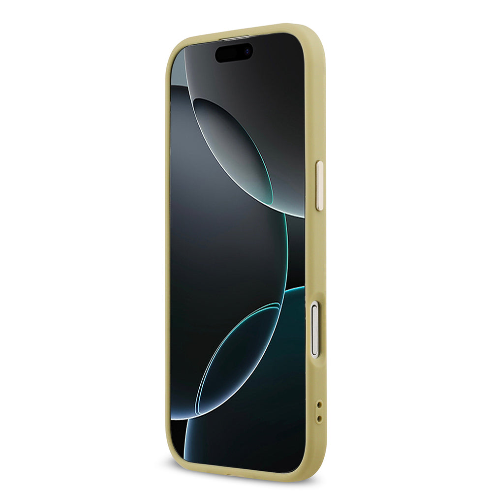 Apple iPhone 17 Air Case Guess Original Licensed 4G Large Metal Camera Frame and Logo Glitter Cover Gold