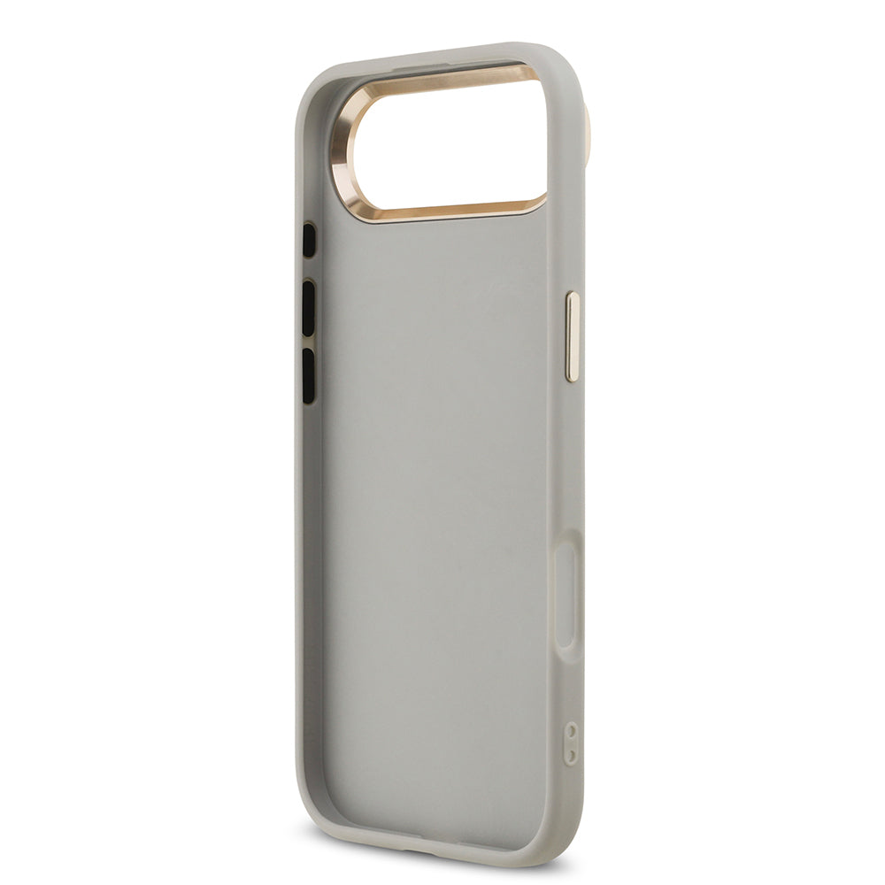 Apple iPhone 17 Air Case Guess Original Licensed 4G Large Metal Camera Frame and Logo Glitter Cover Gray