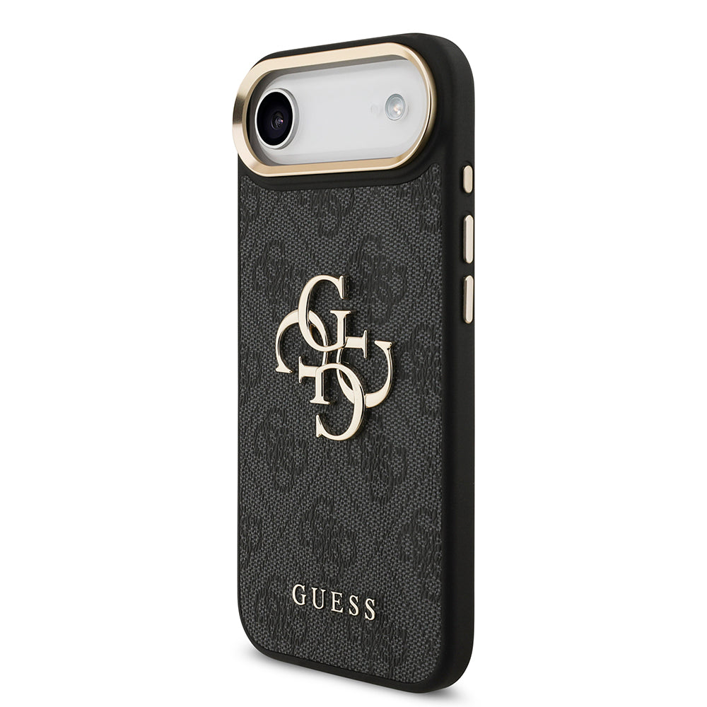 Apple iPhone 17 Air Case Guess Original Licensed 4G Large Metal Logo Thick Strap Cover Brown