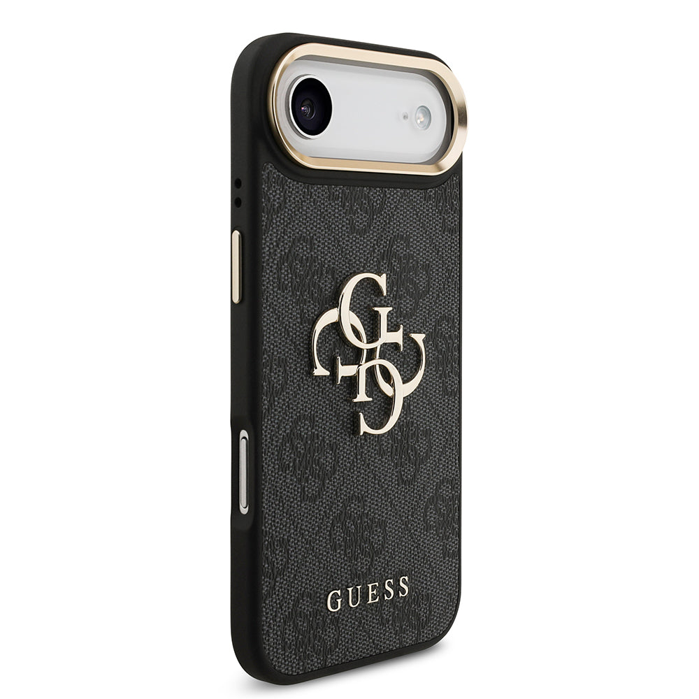 Apple iPhone 17 Air Case Guess Original Licensed 4G Large Metal Logo Thick Strap Cover Black